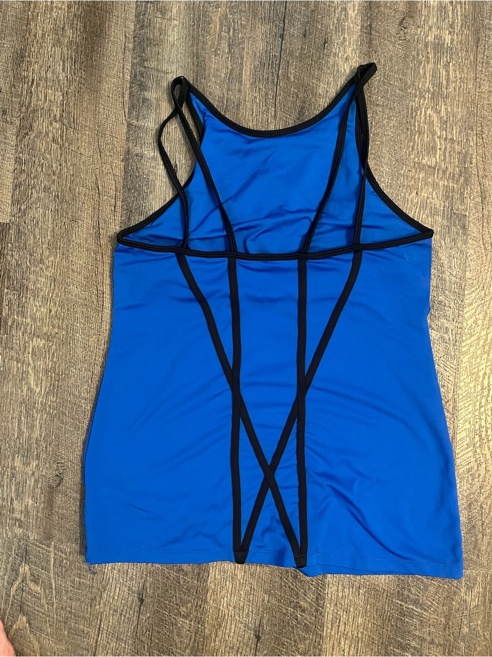 Ryka Women's XLarge Blue Tank Top with Black Trim and build in bra. - Picture 3 of 6